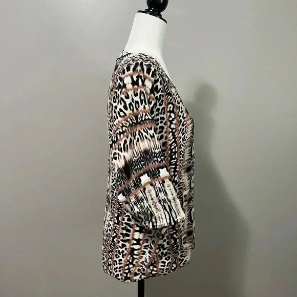 Joseph Ribkoff Knit Animal Print Dolman Sleeve Blouse - Picture 10 of 13